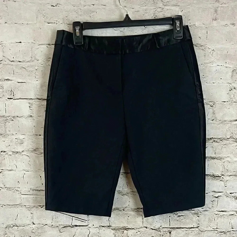 Kate Spade New York Women's Size 2 Black Bermuda Shorts Cotton Silk Career Work